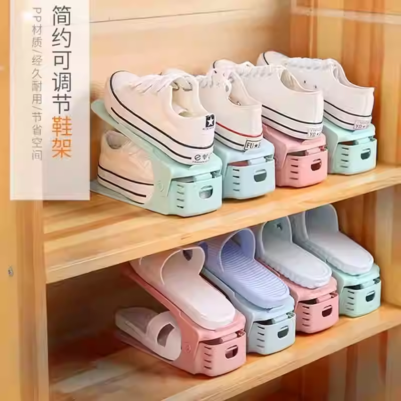 【省空间】鞋子收纳神器可调节鞋柜分层隔板折叠双层鞋架鞋托架wy
