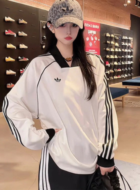 Adidas阿迪达斯三叶草女长袖T恤运动三条纹速干球衣KG3711/KD2897