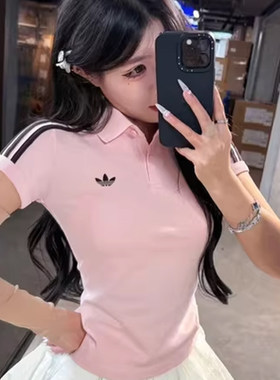 阿迪达斯三叶草短袖女26夏季新款棉质休闲运动T恤KD1410/KD1411