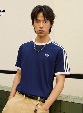 Adidas阿迪达斯三叶草26春季新款男子纯棉运动短袖圆领T恤HZ9634