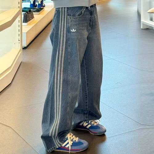 Adidas三叶草宋雨琦同款阔腿裤