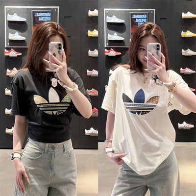 阿迪达斯三叶草纯棉男女短袖T恤