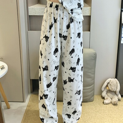 纯棉云朵棉少女睡裤长裤春秋夏季