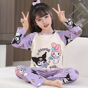 女童睡衣a类纯棉上衣套装2025超火新款大童秋季小女孩儿童家居服