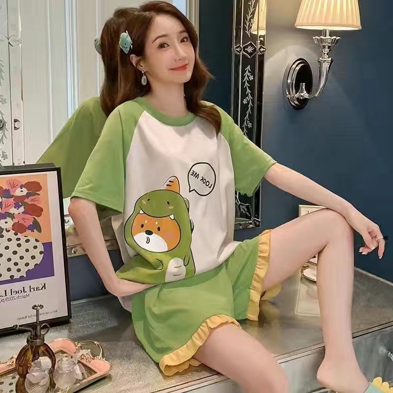 睡衣女夏季纯棉可爱学生韩版短袖裤薄款两件套装春秋天大码家居服,女士内衣/男士内衣/家居服,睡衣/家居服套装,淘宝优惠券,粉丝福利购,淘宝优惠卷