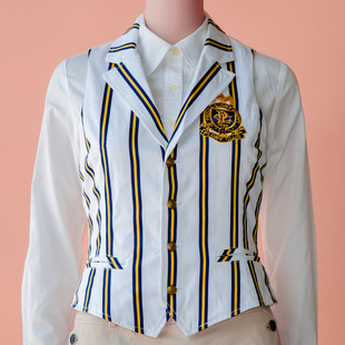 PLORY夏季女款竖条纹休闲马甲POVWOB5002