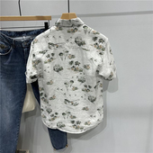 新款 衬衫 韩版 夏季 潮牌男士 痞帅短袖 潮流帅气个性 简约意YIYJANGDE