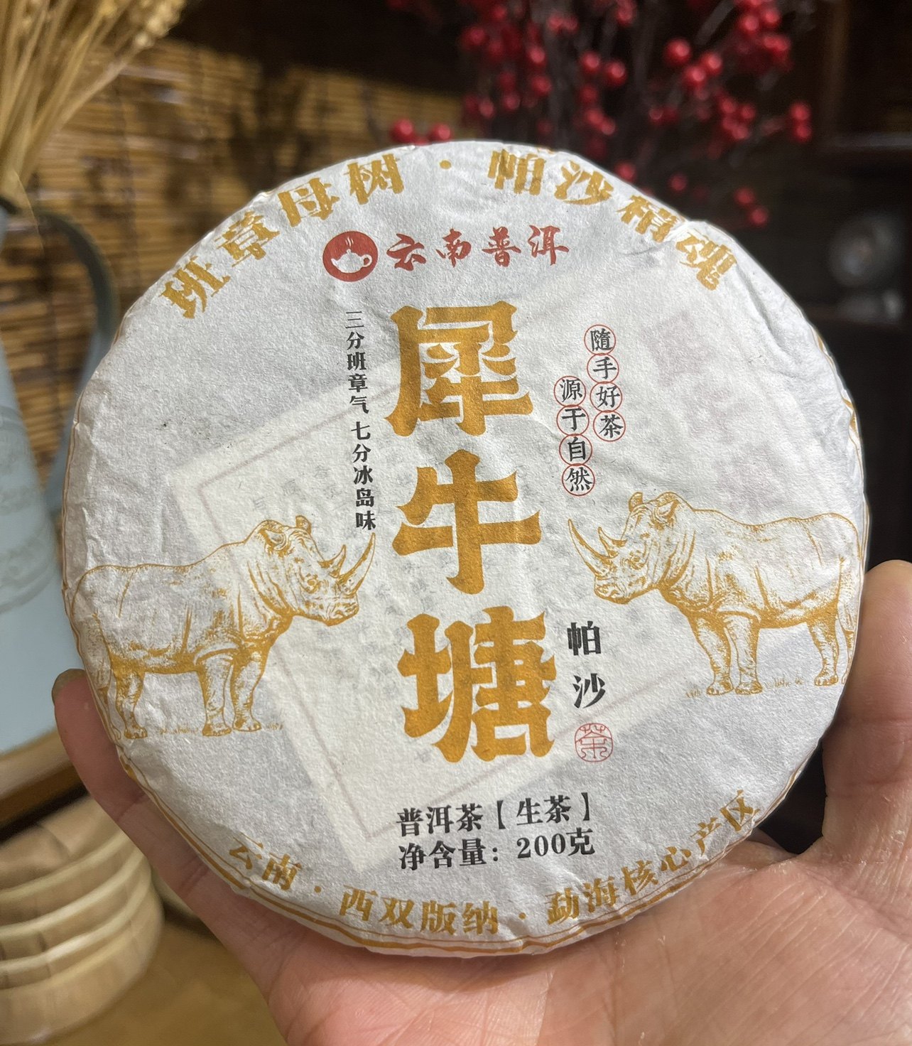 普洱茶生茶犀牛塘乔木古树200克2023年