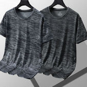 韩版 冰丝速干运动潮款 宽松休闲轻薄圆领款 式 夏天短袖 t恤衫 男夏季