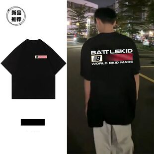 打底衫 情侣男休闲百搭圆领半袖 T恤 上衣夏季 潮牌印花字母纯棉短袖