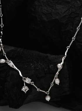 韩版精致小巧S925纯银珍珠项链