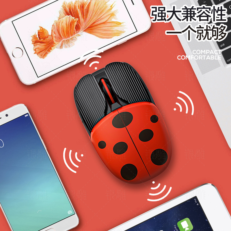 女生可爱鼠标 卡通萌宠造型 无线静音 电脑笔记本便携小巧