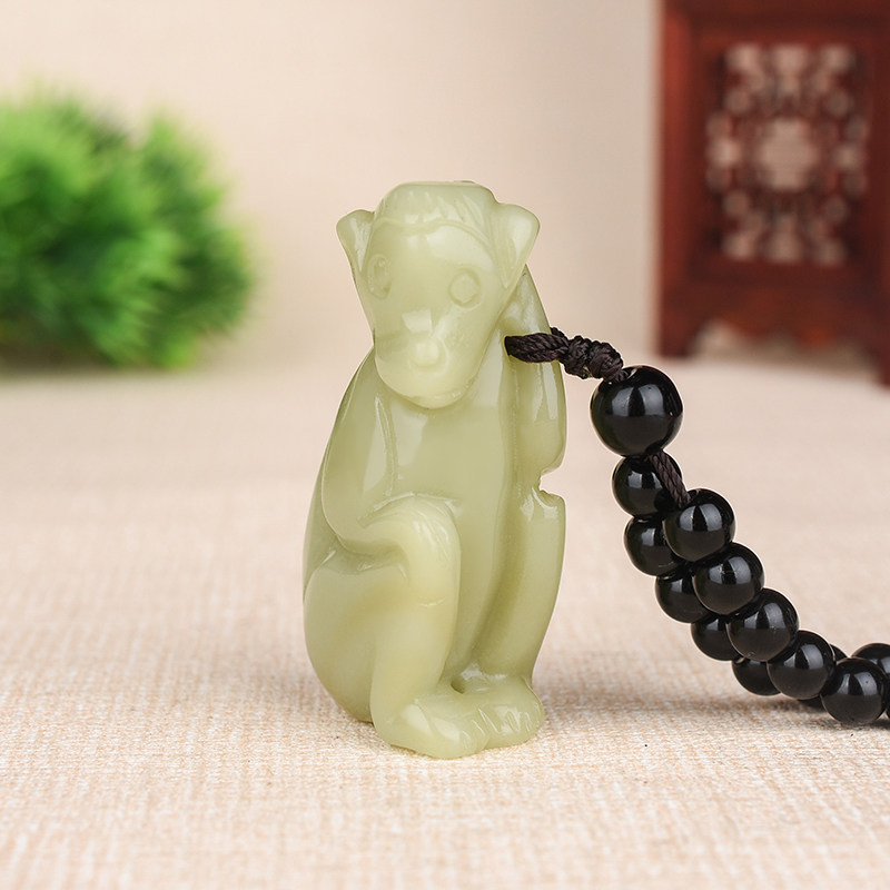 立体糖玉生肖猴把玩件吊坠