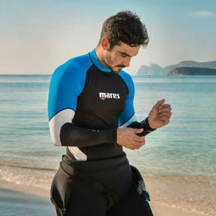 Mares男士长袖潜水服防晒衣Rash Guard 冲浪沙滩防紫外线水母衣