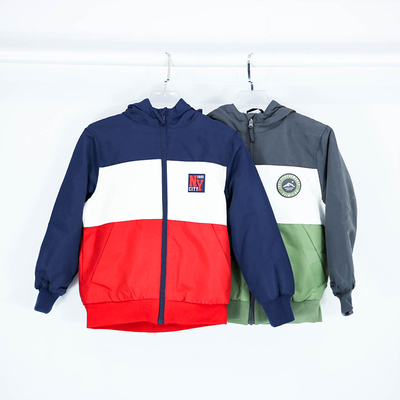 微瑕疵 外贸原单 儿童连帽拼色棉服