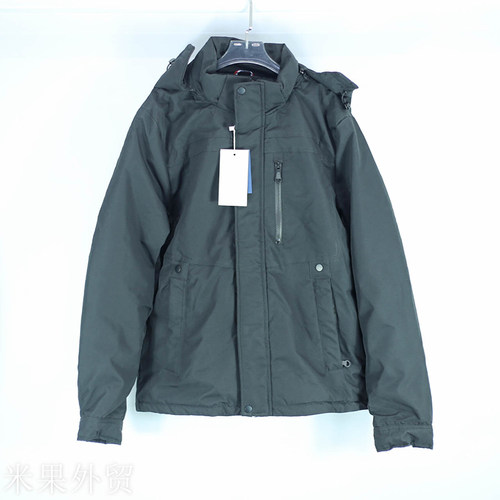 微瑕疵 外贸原单 秋冬户外防风防泼水夹棉可拆卸帽子棉服外套男