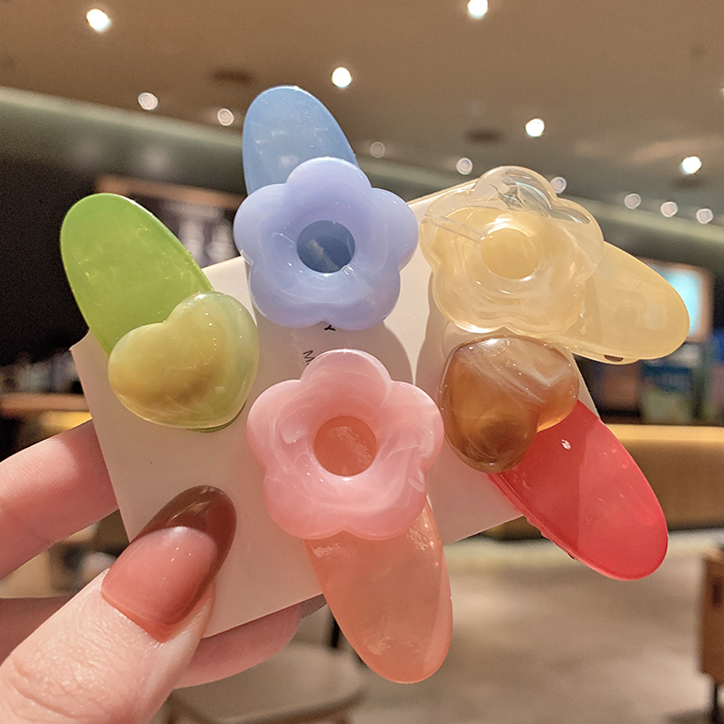 韩系甜美花朵爱心少女可爱学生简约日常配饰