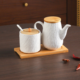 陶瓷调味罐调料瓶酱油瓶家用厨房油壶商用盐罐餐桌醋壶辣椒油罐子