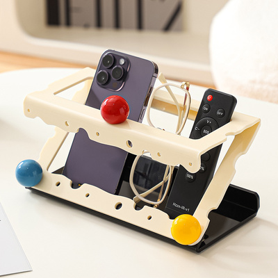 遥控器收纳盒桌高档面手机置物架亚克力轻奢客厅茶几纸巾盒收纳架