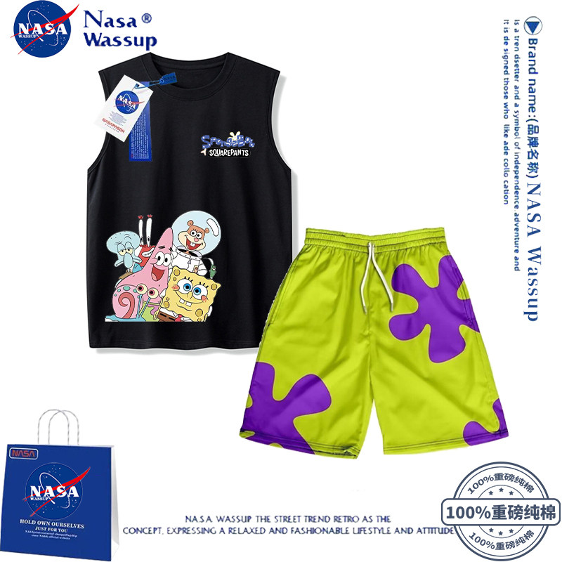 NASA联名海绵宝宝套装儿童T恤