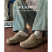 包头勃肯鞋 男女同款 夏季 外穿2026新款 牛皮版 厚底半拖鞋 真皮大码