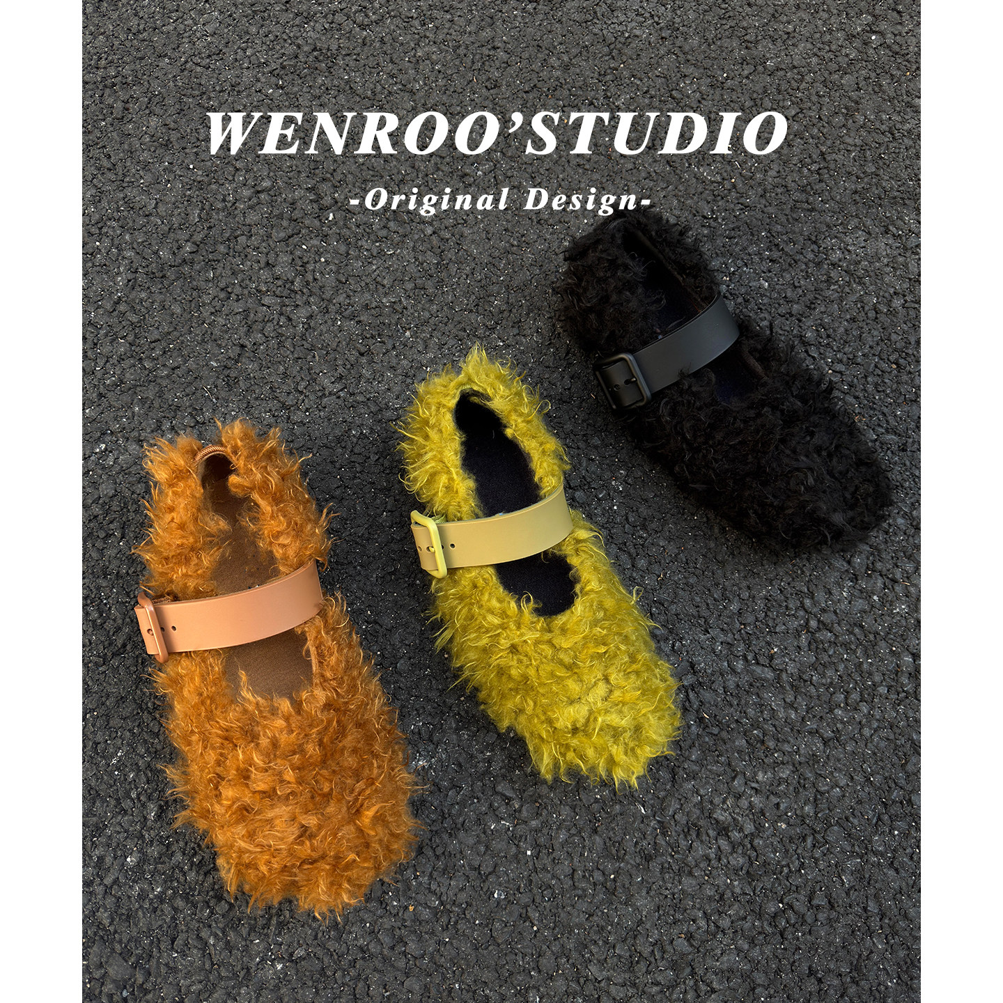 法式羊羔毛毛玛丽珍芭蕾鞋女2025秋冬新款复古加绒平底浅口棉单鞋