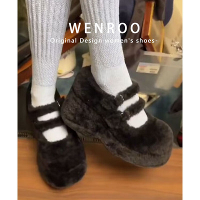 法式一字带玛丽珍鞋2024秋冬新款