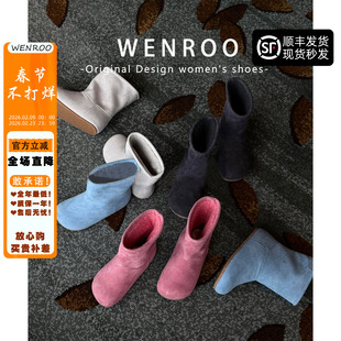 牛皮版!加绒平底雪地靴女2025冬季新款内增高勃肯靴毛毛短筒棉靴