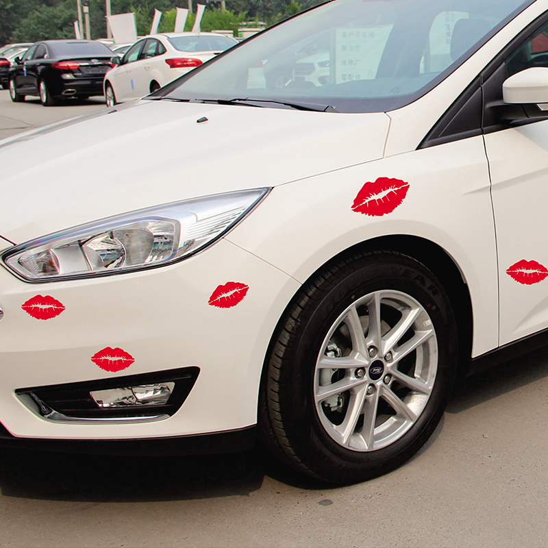 汽车电动车红嘴唇划痕遮挡装饰贴