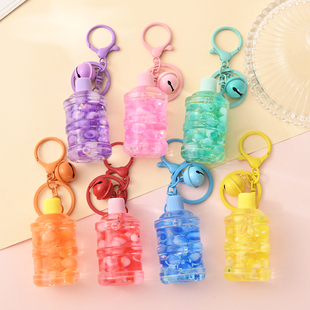 仿真矿泉水瓶入油漂浮瓶钥匙扣创意情侣背包挂件学生闺蜜送礼