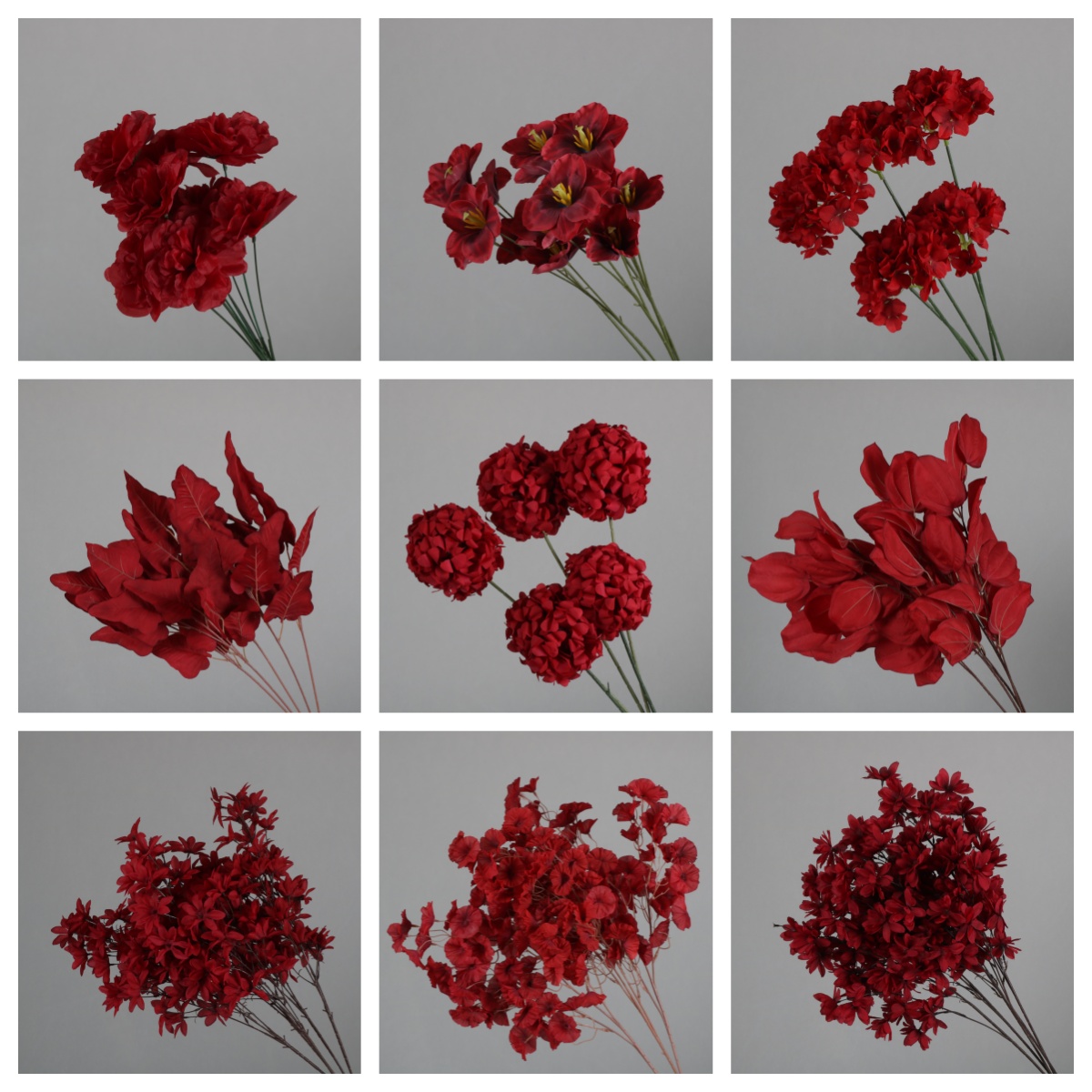 婚庆红色仿真花10枝装绢花装饰花材吊顶假花酒红色婚礼堂插花花艺