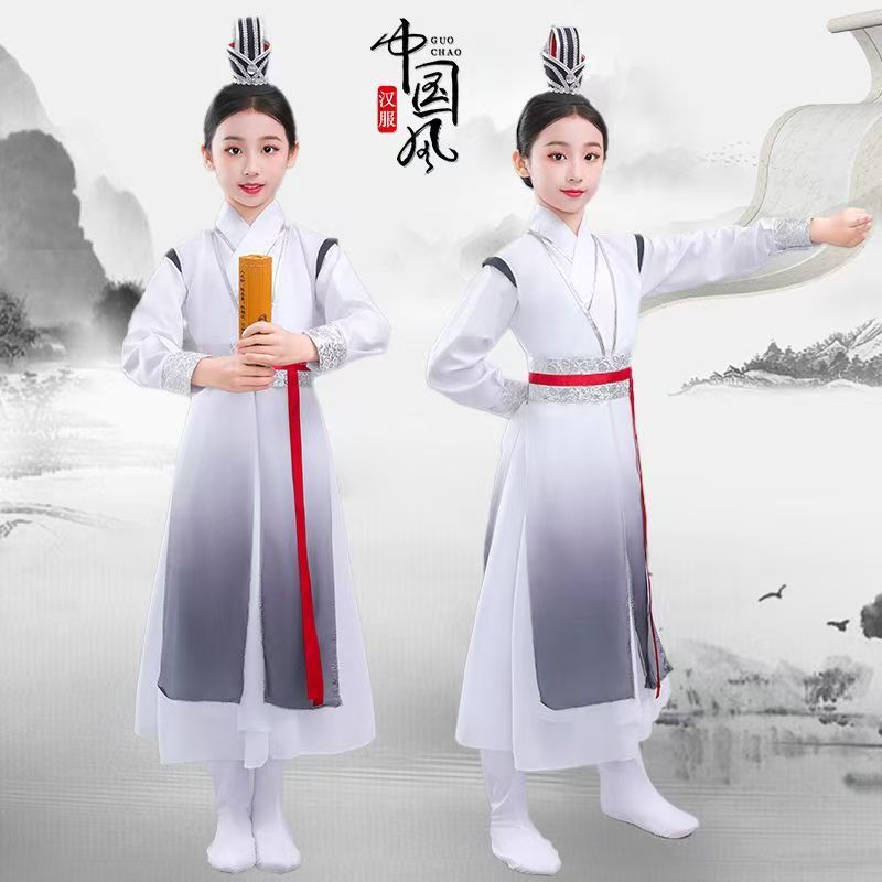 新款少年行水墨朗诵汉服出租