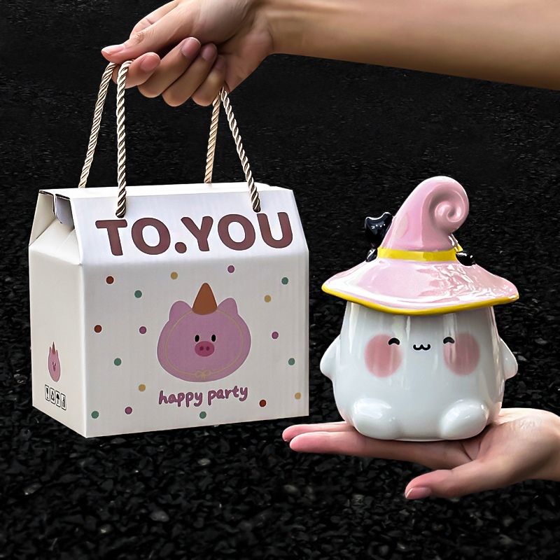 送闺蜜高颜值可爱幽灵马克杯生日礼物女生创意实用情侣杯子伴手礼