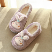 棉拖鞋 包跟厚底防滑室内可爱居家月子春秋保暖软底拖鞋 女秋冬季 款