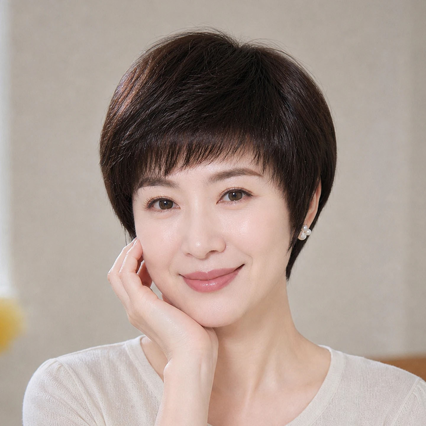 假发女真发时尚薄款短发日常假发图片