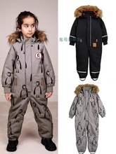 鬼母 rodini 企鹅 滑雪服 保暖锁温 黑色连体棉服 mini