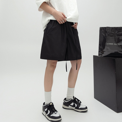 字母印花休闲短裤女夏季美式国潮宽松运动五分裤男