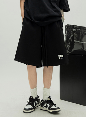 ONE PASS 潮牌字母印花运动短裤女2024夏季新款宽松直筒休闲裤