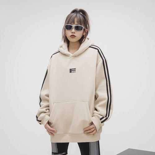 380g重磅发泡字母连帽加绒卫衣女