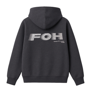 冬季 重磅字母印花银狐绒连帽加绒卫衣女休闲宽松加厚外套男