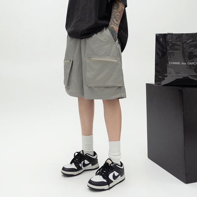 立体拉链多口袋工装短裤女