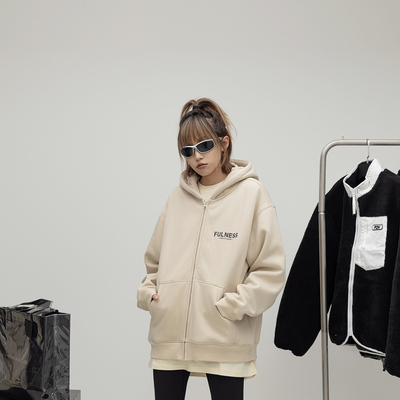 380g重磅开衫加绒连帽卫衣