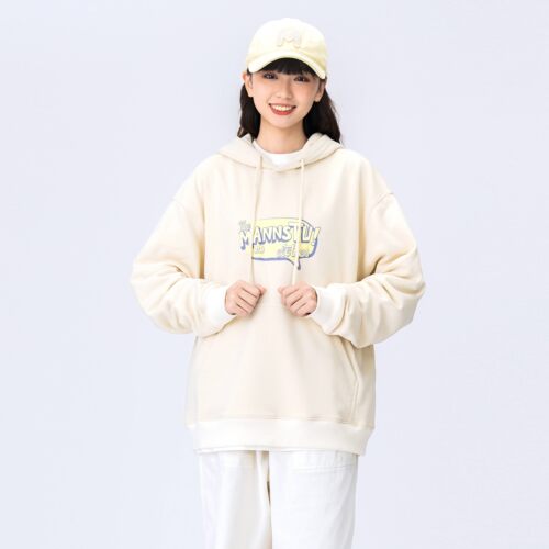 休闲宽松袋鼠兜套头帽衫