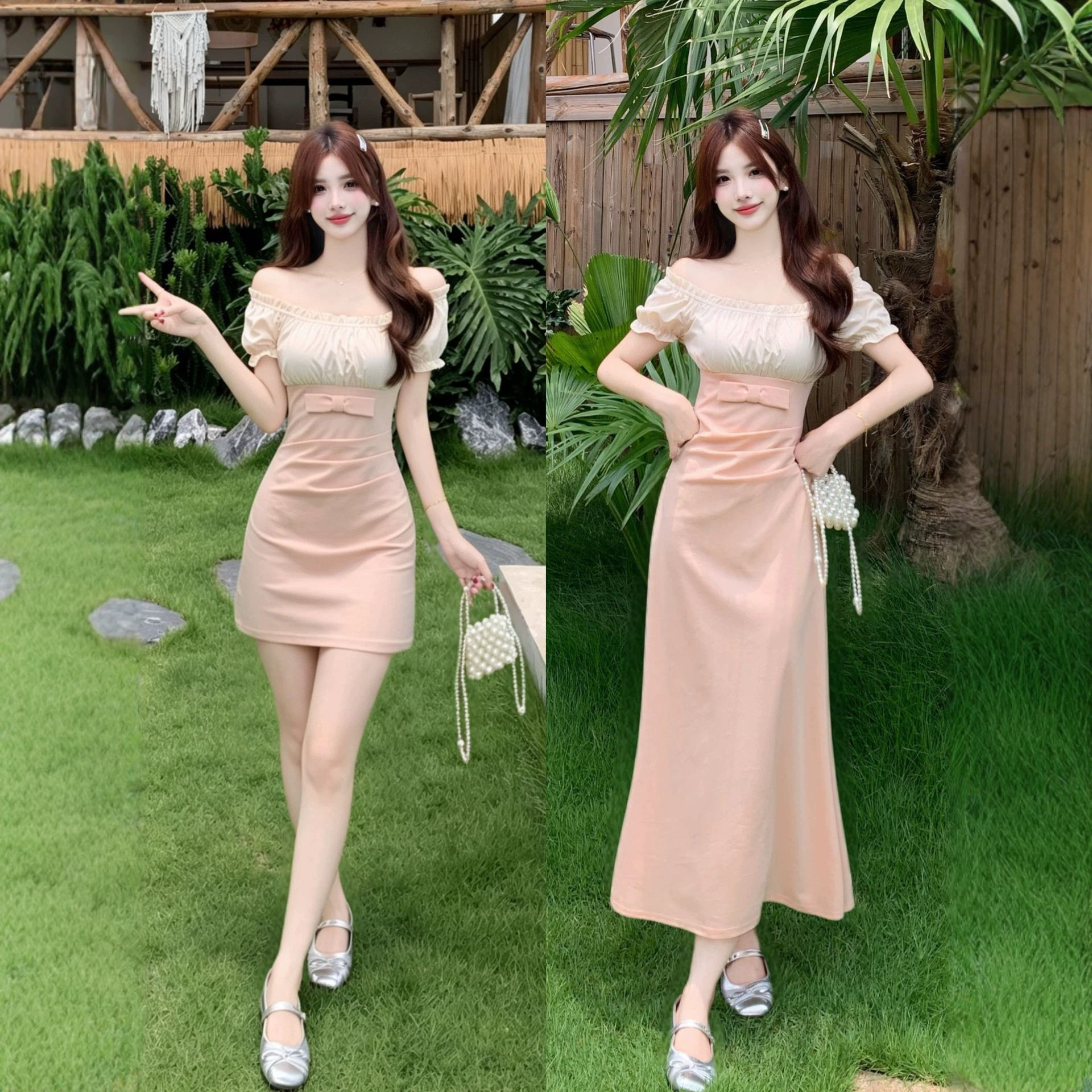 大码少女甜诗甜美名媛风法式温柔连衣裙