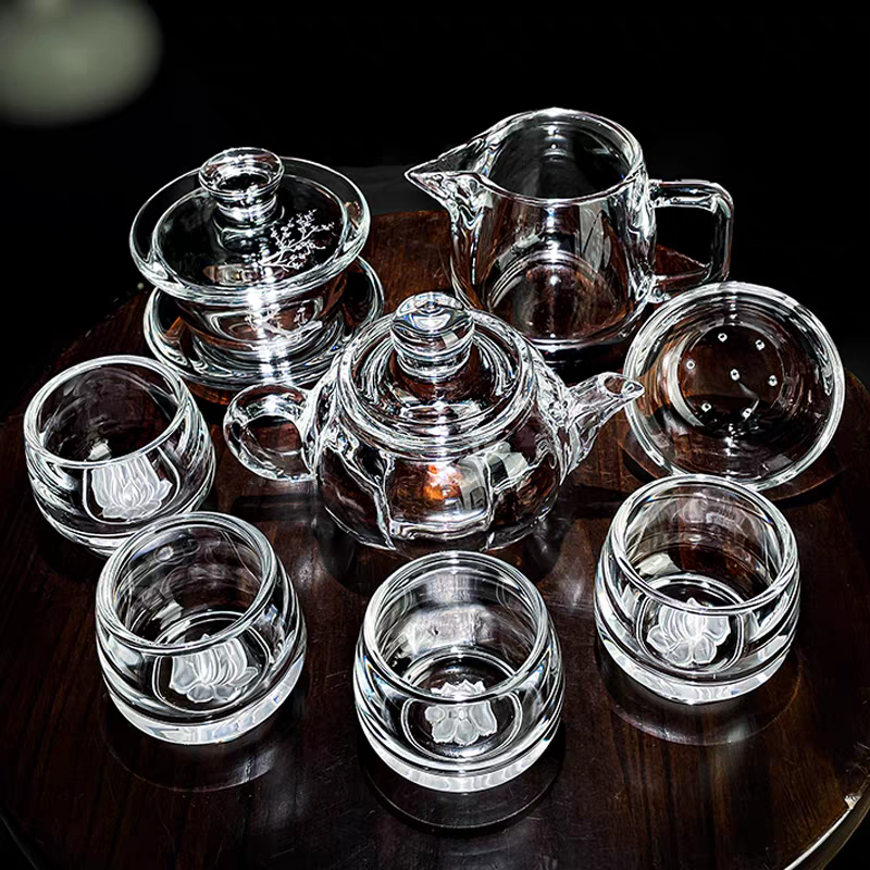 东海安享原矿水晶主人茶杯品茗莲花浮雕精致高档茶具高颜值送礼,餐饮具,功夫茶具,淘宝优惠券,粉丝福利购,淘宝优惠卷
