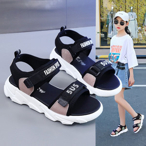 大童运动凉鞋女学生夏季2025新款时尚洋气外穿洋气休闲软底沙滩鞋