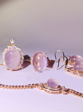 套装s925银超大芙蓉石粉晶