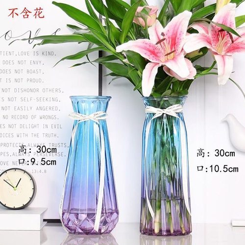 加厚大号花瓶玻璃透明客厅摆件水培植物富贵竹百合插干花陶瓷花瓶