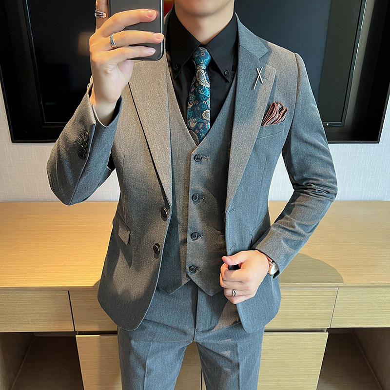 新款高品质大码男装结婚套装商务套装三件套正品SJT2402-P210,男装休闲套装,星座197