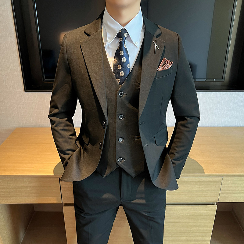 新款高品质大码男装结婚套装商务套装三件套正品SJT2402-P210,男装休闲套装,星座197